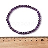 Natural Amethyst Round Bead Stretch Bracelets X-BJEW-L594-B08-3