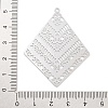 Non-Tarnish 304 Stainless Steel Etched Metal Embellishments Big Pendants STAS-K257-41P-3