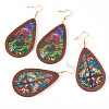 2Pairs 2 Colors Acrylic Dangle Earrings for Women EJEW-TA0001-53B-2