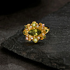 Brass Micro Pave Cubic Zirconia Finger Rings for Women KW9333-5-4