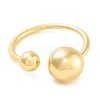 Round Rack Plating Brass Open Cuff Rings for Women RJEW-Z059-28G-2