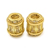 Rack Plating Brass Micro Pave Cubic Zirconia European Beads KK-F089-31G-06-1