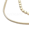 Brass Double Layer Necklaces NJEW-Q344-01G-2