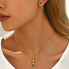 Vintage 201 Stainless Steel & Plastic Sun with Evil Eye Stud Earrings & Pendant Necklaces Set for Women EW9229-3