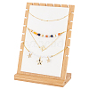 Bamboo Wood Multiple Necklace Display Stands NDIS-WH0009-13A-WH-1