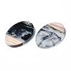 Transparent Resin & Walnut Wood Pendants RESI-T035-26-A01-6