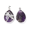 Natural Amethyst Pendants G-G900-01P-06-2