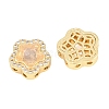 Brass Clear Cubic Zirconia Beads KK-B186-01G-02-2