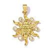 Brass Micro Pave Clear Cubic Zirconia Pendants CU-OY001-71G-1