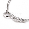 Anti-Tarnish Rhodium Plated 925 Sterling Silver Wheat Chains Necklace for Women STER-I021-03A-P-4