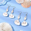 304 Stainless Steel Shell Shape Dangle Earrings EJEW-JE06265-01-1