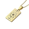 304 Stainless Steel Black Enamel Rectangle with Constellation Pendant Necklaces NJEW-I128-01B-2