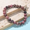 Natural Rhodonite Beads Stretch Bracelets BJEW-F380-01-B16-5