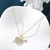 Brass Micro Pave Clear Cubic Zirconia Arrow Heart Pendant Necklaces for Women NJEW-M088-01G-03-4