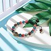 Round Natural Apatite & Imperial Jasper Braid Bead Bracelet BJEW-JB07125-2