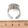 304 Stainless Steel Cable Chain Cuff Ring Components SA-CBA94B1-01P-05-3