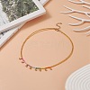 Brass Teardrop Pendant Necklace with Glass Seed Beaded for Women NJEW-JN04227-2