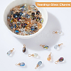 60Pcs 10 Color Glass Pendants PALLOY-AB00260-3