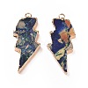 Dyed Natural Imperial Jasper Pendants G-P490-03G-3