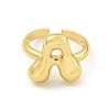 Brass Letter Open Cuff Rings for Women RJEW-G313-01A-G-2