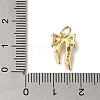 Rack Plating Brass Micro Pave Clear Cubic Zirconia Charms KK-G500-09G-3