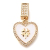 Brass Micro Pave Cubic Zirconia Pendants KK-S049-28G-02-1