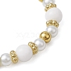 Round 304 Stainless Steel & Natural White Jade Beaded Stretch Bracelets for Women BJEW-JB11055-01-4