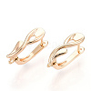 Brass Hoop Earring Findings with Latch Back Closure KK-T049-21G-NF-1-1