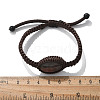 Adjustable Oval Natural Indian Agate Braided Bead Bracelets BJEW-H626-02-14-5