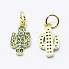 Brass Cubic Zirconia Charms X-ZIRC-G130-26G-02-NR-2