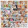 100Pcs Happy Animal Theme PVC Self-Adhesive Stickers PW-WG2A97C-01-2