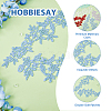 HOBBIESAY 6 Pairs 6 Colors Polyester Embroidery Lace Applique Patch PATC-HY0001-24-3