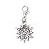 9Pcs Christmas Alloy Snowflake Pendant Decorations HJEW-JM04451-4