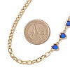 2Pcs 2 Colors Round White Shell Pearl & Heart 304 Stainless Steel Glass Link Chain Necklaces for Women NJEW-JN05594-3
