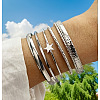 6Pcs Alloy Bangles for Women FS-WG33CDB-10-1