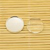 Brass Cabochons Settings and Flat Round Transparent Clear Glass Cabochons KK-X0009-S-RS-4