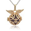 Golden Tone Brass Cage Pendants KK-J213-08G-1