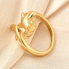 Whale Brass Cuff Rings for Women RJEW-Z085-01G-01-3