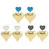 Rack Plating Heart Brass Dangle Stud Earrings EJEW-P277-12G-1