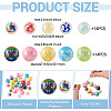 28Pcs 2 Colors UV Plating Acrylic Printed Beads FIND-TA0010-64-4