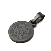 Non-Tarnish Flat Round with San Benito & Word 304 Stainless Steel Charms STAS-I036-03B-01-2