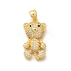 Rack Plating Brass Micro Pave Cubic Zirconia Pendants KK-L226-006G-11-1