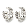 Brass Cuff Earrings with ABS Imitation Pearl Beaded EJEW-D088-17P-1