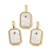 Rack Plating Brass Micro Pave Cubic Zirconia Pendants KK-U032-90G-12-1