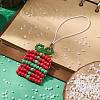 Christmas Glass Seed Beaded Pendant Decorations HJEW-TA00013-05-5