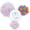 1 Bag 1200Pcs Opaque Acrylic Flat Round with Letter & Heart Beads DIY-YW0002-32-2