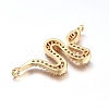 Brass Micro Pave Clear Cubic Zirconia Links connectors ZIRC-L085-72G-2