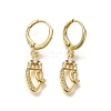 Brass Clear Cubic Zirconia Hoop Earrings EJEW-M045-01V-1