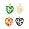 Rack Plating Brass Micro Pave Cubic Zirconia Pendants KK-H428-02G-1