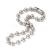 Tarnish Resistant 304 Stainless Steel Ball Chain Necklace & Bracelet Set STAS-D181-02P-02A-2